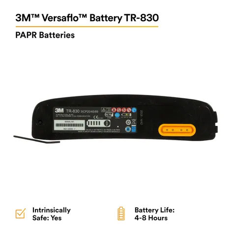 3M 7100150925 Versaflo Battery TR-830/94243(AAD), Intrinsically Safe, for TR-800 PAPR 1 EA/Case — General Accessories