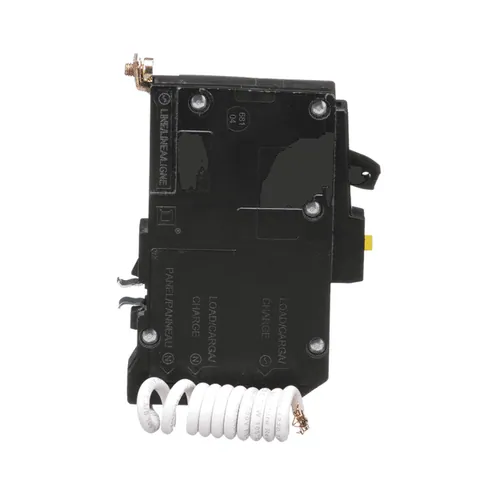 Schneider Electric QOB120GFI Mini circuit breaker, QO, 20A, 1 pole, 120VAC, 10kA, 6mA grd fault A, pigtail, bolt on mount — Accessori generali