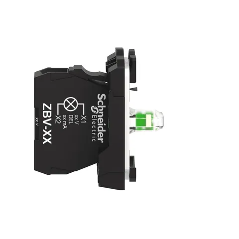 Schneider Electric ZB5AVM1 Complete body light block assembly, Harmony XB5, plastic, universal LED, body fixing collar, 230...240V AC — Switches & Modular Apparatus