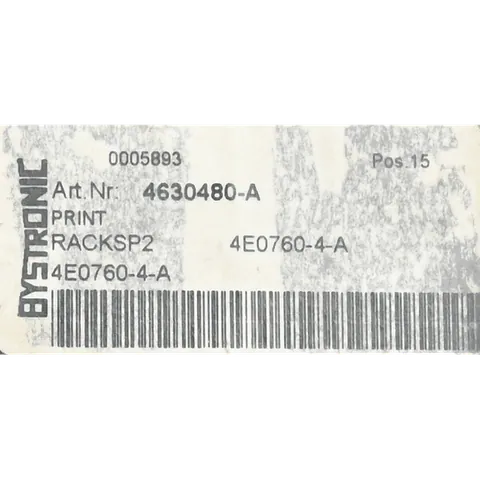 BYSTRONIC 4E0760-4-A 4E0760-4-A Print Rack SP2 — Electronics & PCBs