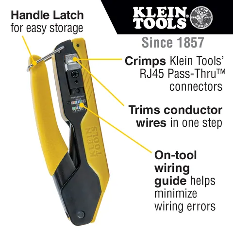 Klein Tools VDV226-005 Data Cable Crimping Tool for Pass-Thru™, Compact — Narzędzia ręczne i elektronarzędzia