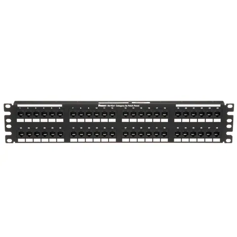 Panduit NK5EPPG48Y NetKey Cat 5e Flat Punchdown Keystone Panel, 48-Port — Accesorios generales