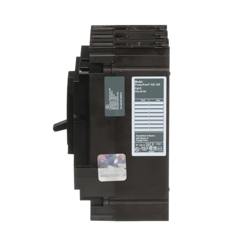 Schneider Electric HGL36150 Circuit breaker, PowerPacT H, 150A, 3 pole, 600VAC, 18kA, lugs, thermal magnetic, 80% — Interruttori automatici e fusibili