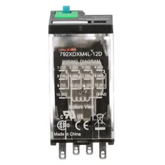 Schneider Electric 792XDXM4L-12D Power relay, SE Relays, 4PDT, 6A, 12 VDC, cover with locking push button and LED — Akcesoria ogólne