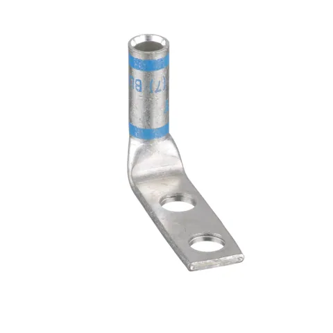 Panduit LCD6-14AF-L Compression Lug, Tin Plated Copper, 90°, Two 1/4" Stud, PK50 — Industrial Cables & Wires