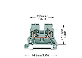 Wago 870-901 2-conductor through terminal block; 2.5 mm²; side and center marking; for DIN-rail 35 x 15 and 35 x 7.5; CAGE CLAMP®; 2,50 mm²; gray — Terminal Blocks