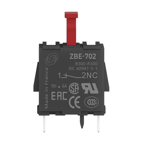 Schneider Electric ZBE702 Single Contact Block, Harmony XB4, Pins for Printed Circuit Board, 1NC — Valve Blocks & Manifolds