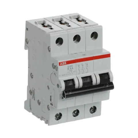 ABB 2CDS253001R0337 S203-K4 Miniature Circuit Breaker - 3P - K - 4 A