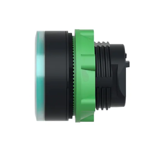 Schneider Electric ZB5AW33 Head for illuminated push button, Harmony XB5, plastic, flush, green, 22mm, spring return, plain lens for BA9s bulb — Control & HMI