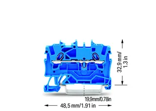 Wago 2001-1204 TOPJOB®S feedthrough terminal block; rail mount; 2-conductor; 4.2 mm wide; blue — Terminal Blocks