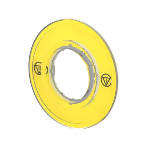 Schneider Electric ZBY9121 Legend holder 60mm for emergency stop switching off push button, Harmony XB4, plastic, yellow, unmarked — General Accessories