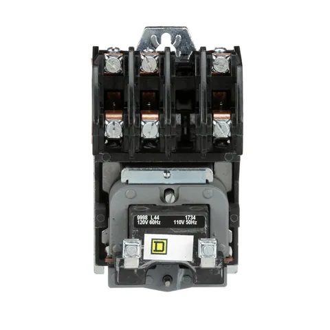 Schneider Electric 8903LO30V02 Contactor, Type L, multipole lighting, electrically held, 30A, 3 pole, 600V, 110/120VAC 50/60Hz coil, open style — General Accessories