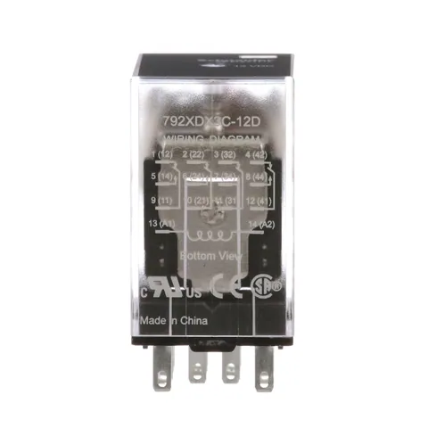 Schneider Electric 792XDX3C-12D Power relay, SE Relays, 4PDT, 3A, 12 VDC, low level bifurcated contacts, clear cover — Akcesoria ogólne