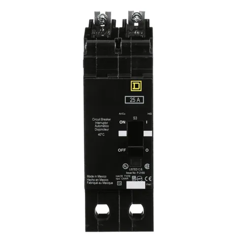 Schneider Electric EGB24025 Mini circuit breaker, E-Frame, 25A, 2 pole, 480Y/277 VAC, 65 kA max, bolt on — General Accessories