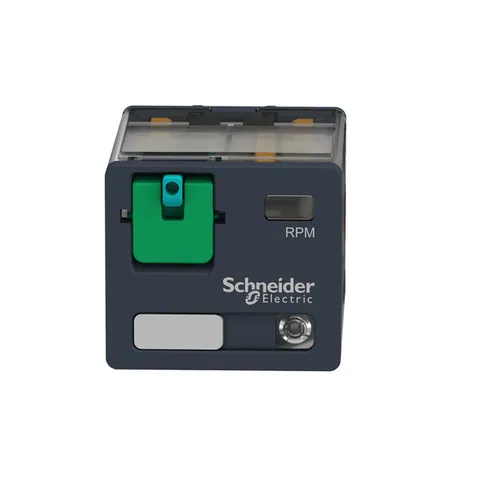 Schneider Electric RPM32BD plug-in relay, Harmony electromechanical relays, 15A, 3CO, with LED, lockable test button, 24V DC — Contactores y relés