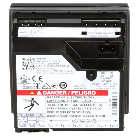 Schneider Electric METSEPM5340 power meter PowerLogic PM5340, ethernet, up to 31st Harmonic, 256KB 2DI/2DO 35 alarms — Akcesoria ogólne