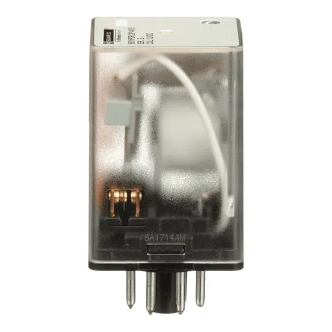 Schneider Electric 8501KPDR12P14V51 Plug in relay, Type KP, tubular, 1 HP at 277 VAC, 10A resistive at 120 VAC, 8 pin, DPDT, 2 NO, 2 NC, 12 VDC coil, light — General Accessories