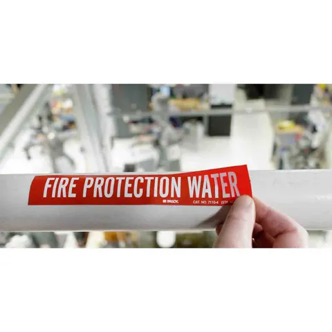 Brady Corporation 93371 Self-Adhesive Pipe Marker: POTABLE WATER, 2.25" H x 2.75" W, Card of 3 Each, Fits Pipes 0.75" Dia. or Smaller — General Accessories