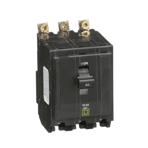 Schneider Electric QOB350 Mini circuit breaker, QO, 50A, 3 pole, 120/240VAC, 10kA, bolt on mount — General Accessories