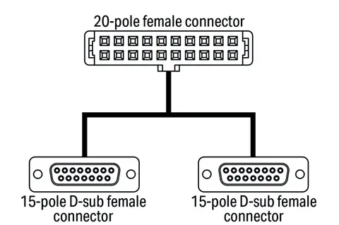 Wago 706-7753/306-100 System cable; for WAGO-I/O-SYSTEM, 750 Series; 2x 8 digital inputs or outputs; Length: 1 m; Conductor cross-section: 0.14 mm²