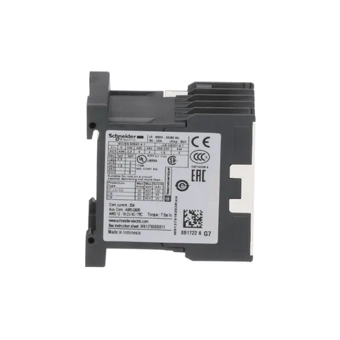 Schneider Electric LC1K0910G7 Contactor, IEC, TeSys K, 9A, 3 P, 5 HP at 480VAC, nonreversing, 1 NO auxilliary contact, 120VAC 50/60 Hz coil — Elettronica e PCB