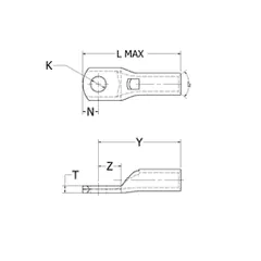 Burndy YAV4CLBOX Copper Compression Lug, Ring Tongue, 1 Hole w/ Inspection Hole, AN-4 Flex, 1/4" Stud, Short Barrel, Tin Plated — Allgemeines Zubehör