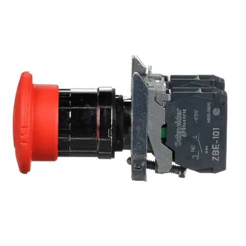 Schneider Electric XB4BS8445 Harmony, emergency stop, latching turn release, red, 40 mm, 1 NC and 1 NO — Switches & Modular Apparatus
