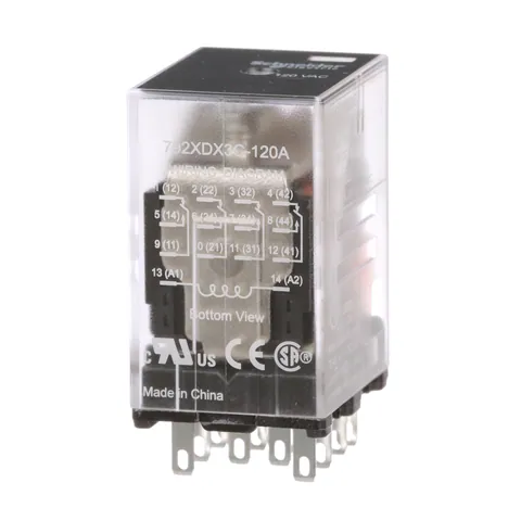 Schneider Electric 792XDX3C-120A Power relay, SE Relays, 4PDT, 3A, 120 VAC, low level bifurcated contacts, clear cover — Akcesoria ogólne