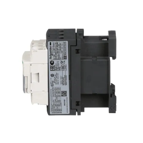 Schneider Electric LC1D09G7 IEC contactor, TeSys Deca, nonreversing, 9A, 5HP at 480VAC, up to 100kA SCCR, 3 phase, 3 NO, 120VAC 50/60Hz coil, open style — Electronics & PCBs