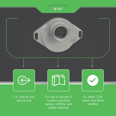 Schneider Electric B100 Accessory, bolt-on hub, 1.00in, rainproof — General Accessories