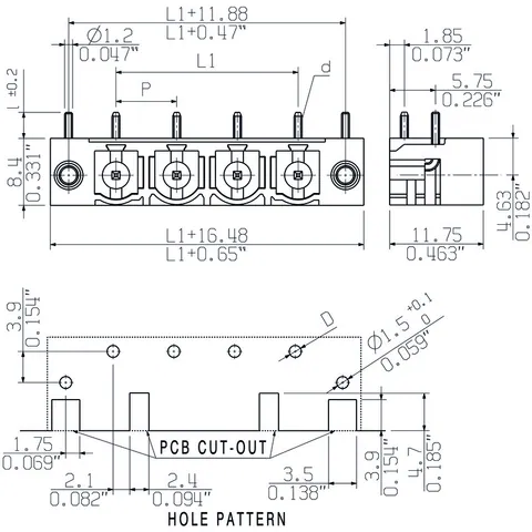 Weidmuller 1472690000 7.62 mm PCB Plug-in Connector Male Header 10 Poles 270° — Accessori generali