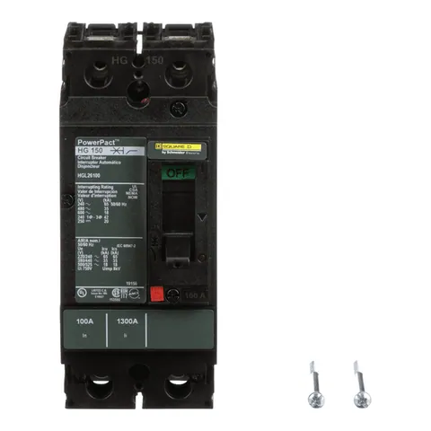 Schneider Electric HGL26100 Circuit breaker, PowerPacT H, 100A, 2 pole, 600VAC, 18kA, lugs, thermal magnetic, 80% — Accessori generali