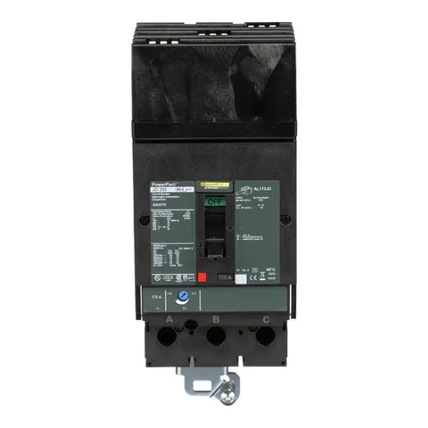 Schneider Electric JDA36175 PowerPacT J-Frame Circuit Breaker, 175A, 3 Pole, 600VAC, 14kA, I-Line, Thermal Magnetic, 80%, ABC — General Accessories