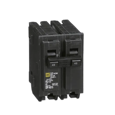 Schneider Electric HOM245 Mini circuit breaker, Homeline, 45A, 2 pole, 120/240VAC, 10kA AIR, standard type, plug in, UL — Accessori generali
