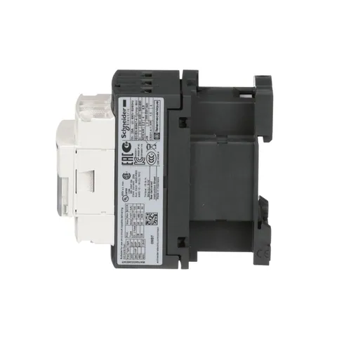 Schneider Electric LC1D09B7 Contactor IEC, TeSys Deca, no reversible, 9A, 5HP a 480VAC, hasta 100kA SCCR, 3 fases, 3 NO, bobina de 24VAC 50/60Hz, estilo abierto — Contactores y relés