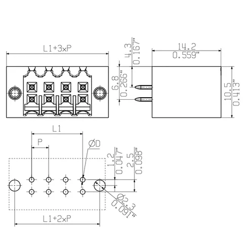 Weidmuller 1728850000 3.50 mm Male PCB Plug-In Connector, 18 Poles, 180° — Accessori generali