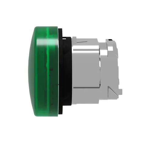 Schneider Electric ZB4BV033 Head for pilot light, Harmony XB4, metal, green, 22mm, universal LED, plain lens — Switches & Modular Apparatus
