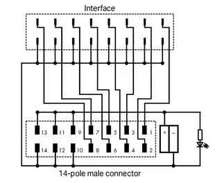 Wago 857-981 Interface adapter; 14-pole; High-side switching input — SPS