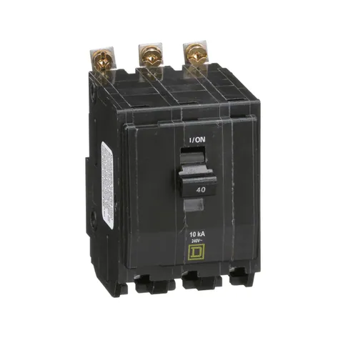 Schneider Electric QOB340 QO Mini Circuit Breaker 40A, 3 Pole, 120/240VAC, 10kA, Bolt On Mount — Circuit Breakers & Fuses