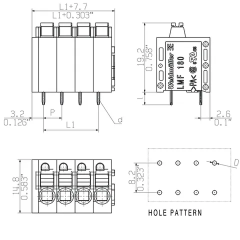 Weidmuller 1331180000 LMF 5.08/07/180 3.5SN OR BX — General Accessories