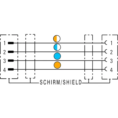 Weidmuller 1296770030 M8 / M8 Connecting Line, 4-Pole, 0.3 m — Industrial Cables & Wires