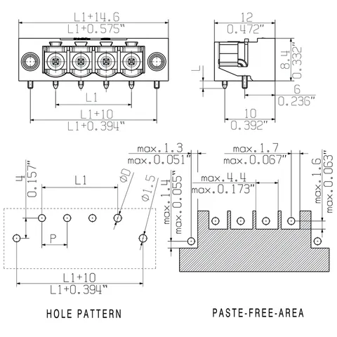 Weidmuller 1840450000 PCB Plug-in Connector Male Header 12 Poles 90° 3.2mm THT/THR — Accessori generali