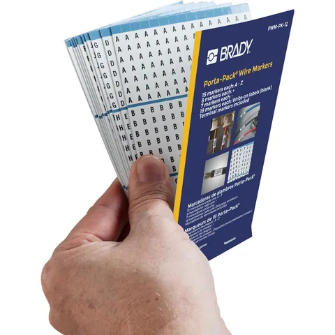 Brady Corporation PWM-PK-12 Wire Marker Book - Repositionable Vinyl Cloth, Legend A to Z — Utensili manuali ed elettrici