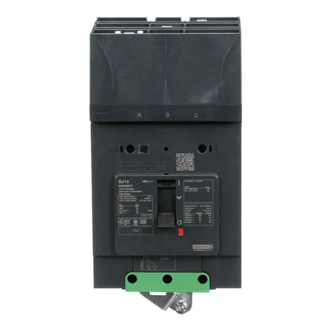 Schneider Electric BJA36015 Circuit breaker, PowerPacT B, 15A, 3 pole, 600Y/347VAC, 25kA, I-Line, thermal magnetic, 80%, ABC — General Accessories