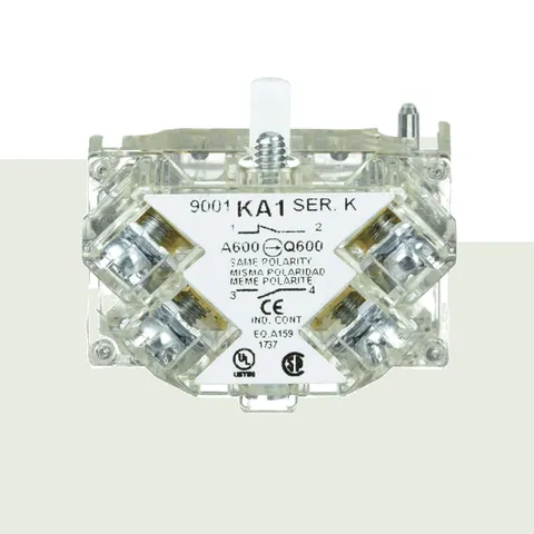 Schneider Electric 9001KA1 30mm Push Button, Types K, SK or KX, contact block, 1 NO and 1 NC — Interruttori e apparecchiature modulari