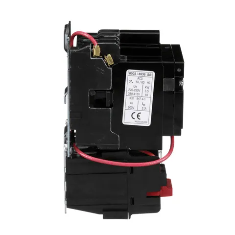 Schneider Electric 8536SBO2V02H308S NEMA Motor Starter, Type S, nonreversing, Size 0, 18A, 5 HP at 460 VAC, up to 100 kA SCCR, 3 phase, 3 pole, Motor Logic, 120 VAC coil, open — General Accessories