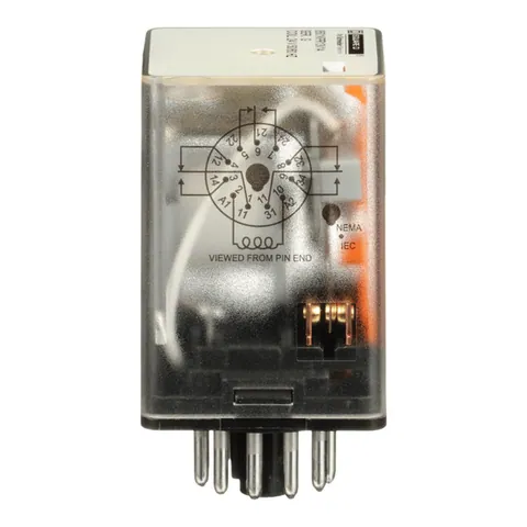 Schneider Electric 8501KPR13V14 Plug in relay, Type KP, tubular, 1 HP at 277 VAC, 10A resistive at 120 VAC, 11 pin, 3PDT, 3 NO, 3 NC, 24 VAC coil — General Accessories