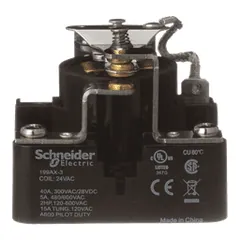Schneider Electric 199AX-3 Power relay, SE Relays, SPDT, 40A, 24 VAC, open type, heavy duty — General Accessories