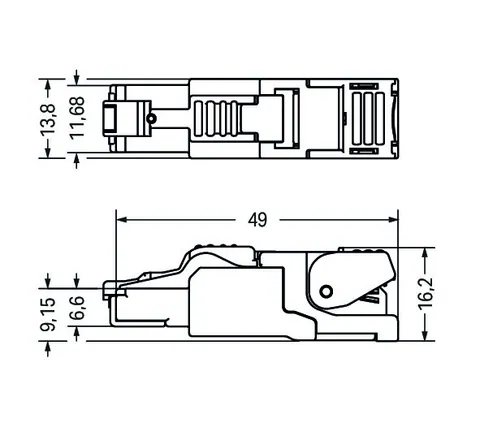 Wago 750-977/000-022 Connector ETHERNET; RJ-45; Cat. 6A; straight; Code T568B; AWG 24 — Kable i przewody przemysłowe