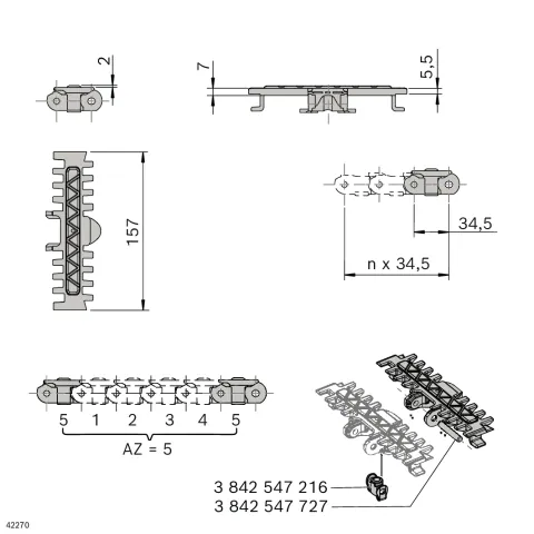 3842996489 Bosch Rexroth, Catene e catene a rulli